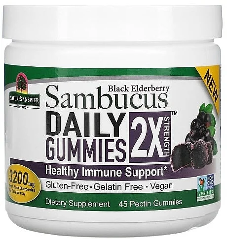 Integratore alimentare "Sambuco nero", 45 caramelle gommose