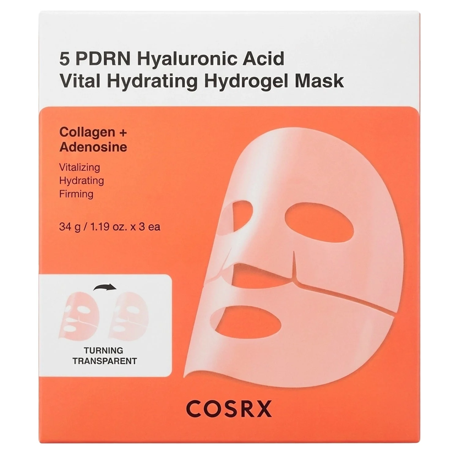 Cosrx 5 PDRN Acido Ialuronico Vital Idratante Maschera Hydrogel 34g 3 pz