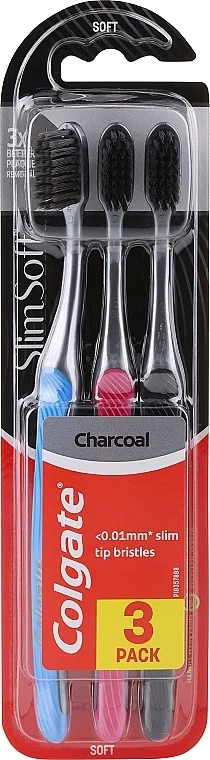 Spazzolini da denti morbidi, blu + rosa + nero