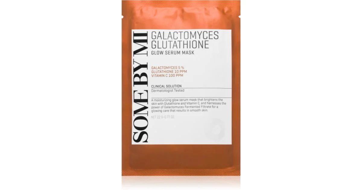 Some By Mi Galactomyces Glutathione maschera viso illuminante in tessuto per pelli sensibili e secche 22 g
