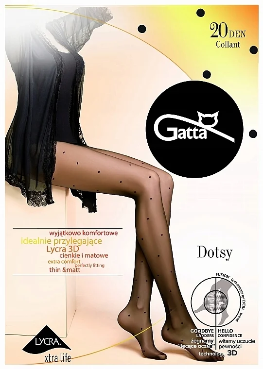 Collant "Dotsy W.03" 20 Den, nero