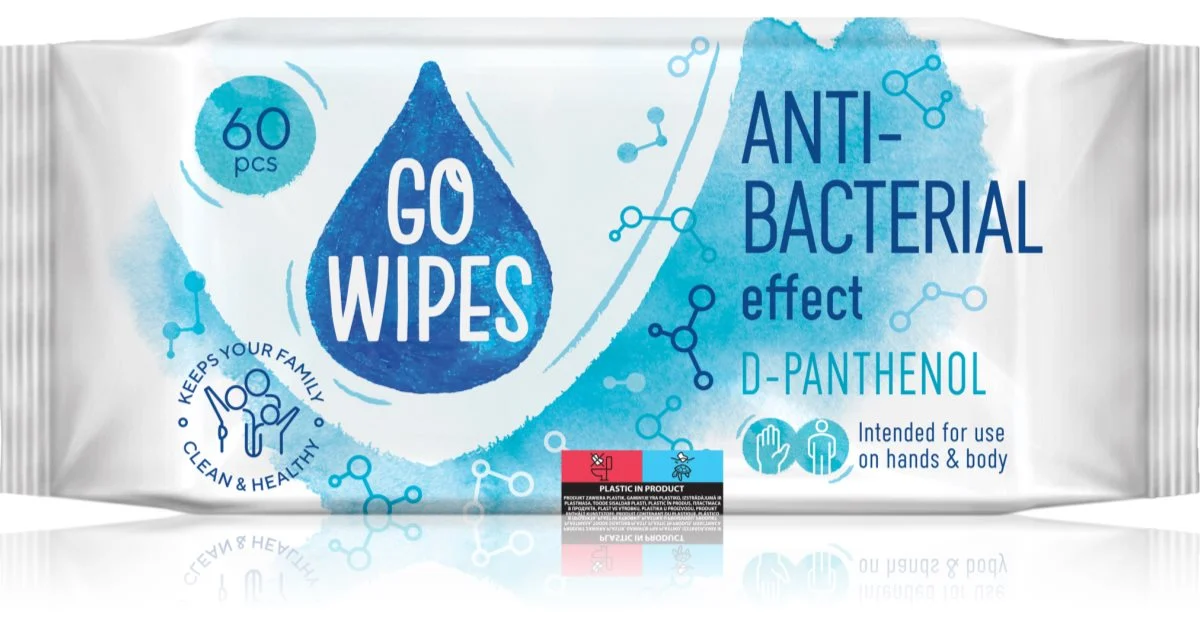 Gowipes Effetto Anti-Batterico D-Pantenolo Salviette Detergenti Umidificate Per Mani E Corpo 60 Pz