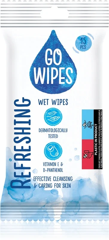 GoWipes salviette rinfrescanti detergenti umidificate per le mani 15 pezzi