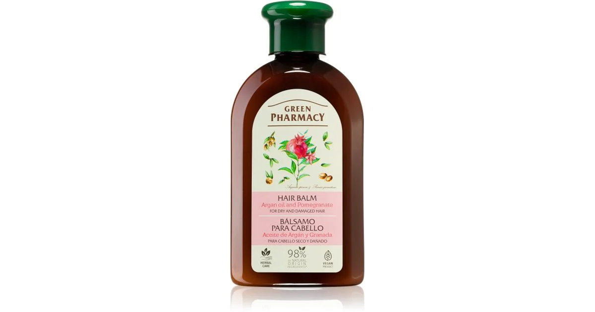 Green Pharmacy Argan & Melograno Balsamo Per Capelli Rovinati E Secchi 300 Ml