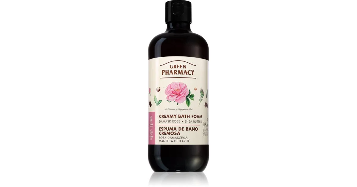 Green Pharmacy Mousse Bagno In Crema Con Burro Di Karité Rosa Damascena E Burro Di Karitè 500 Ml
