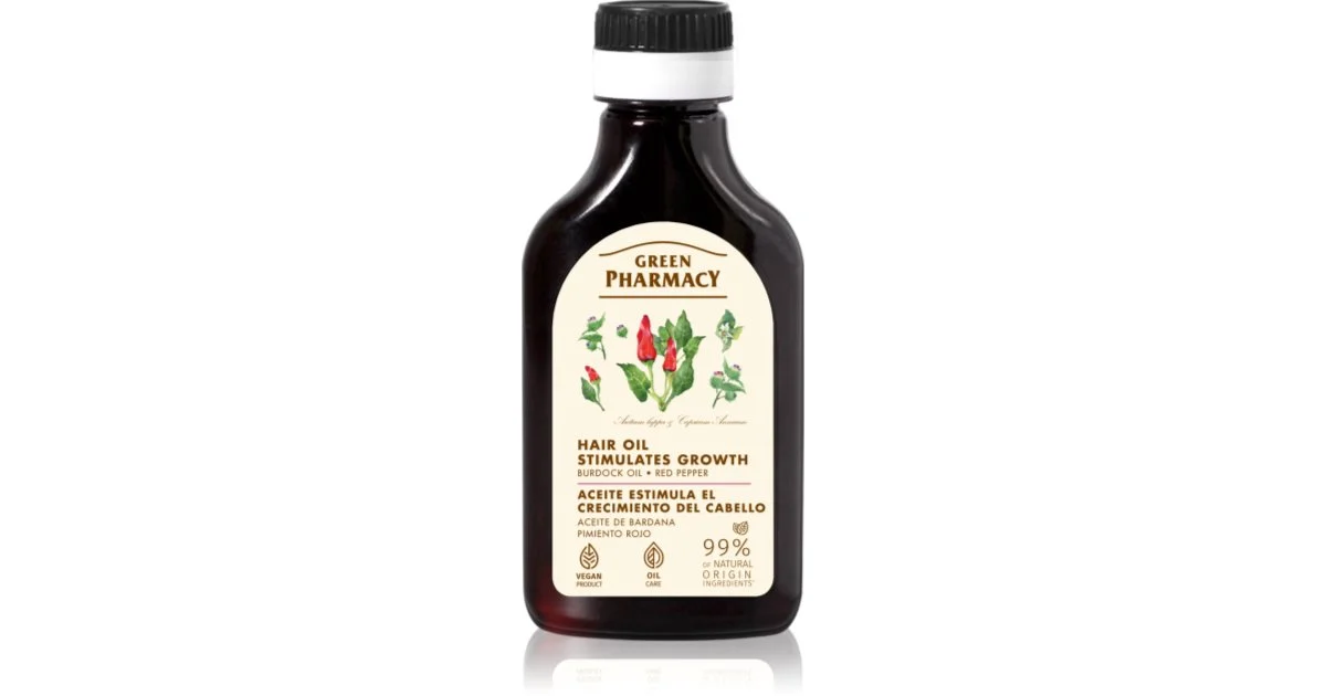 Green Pharmacy Red Peppers olio di bardana attivatore di crescita dei capelli 100 ml