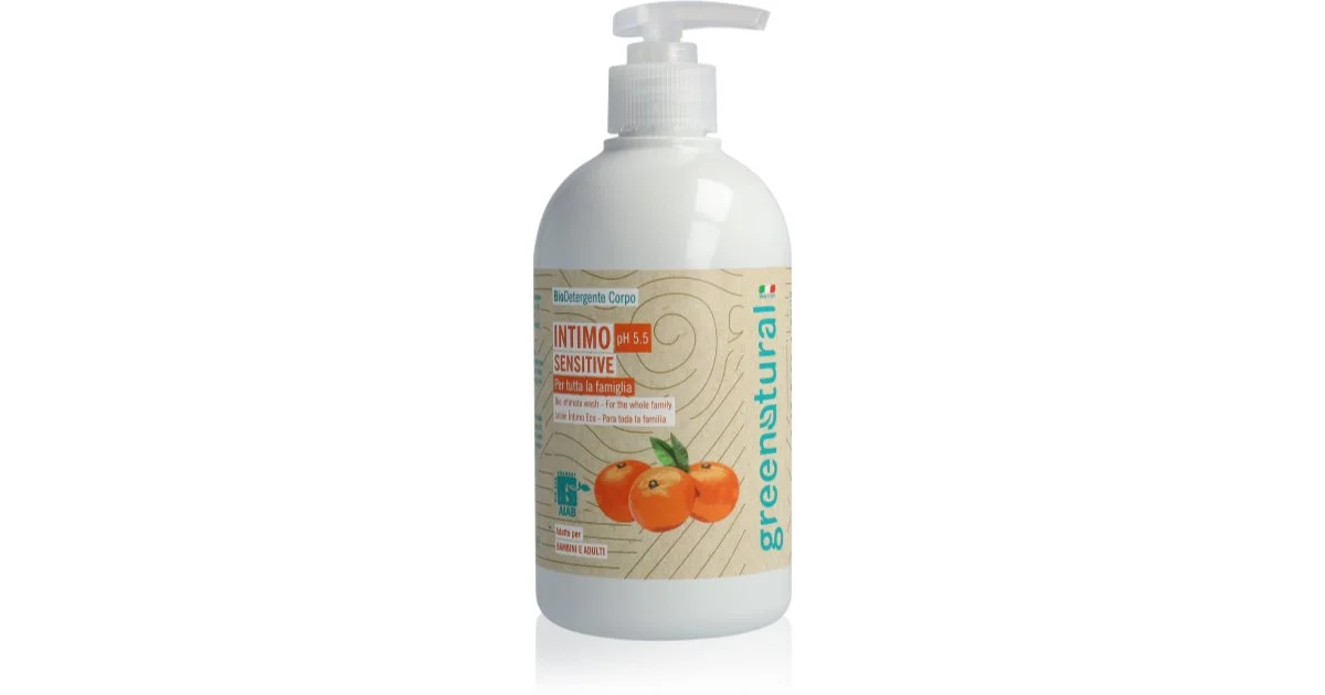 Greenatural Gel Detergente Sensibile Ph 5,5 Bio Per L'Igiene Intima Con Effetto Lenitivo Aloe Vera 500 Ml