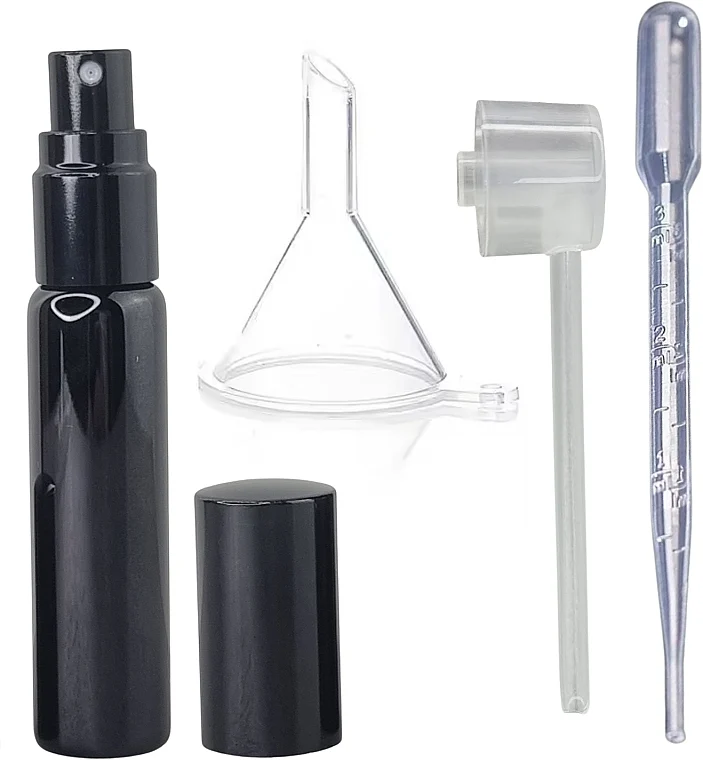 Atomizzatore per profumi con pipetta e imbuto, 10 ml, nero