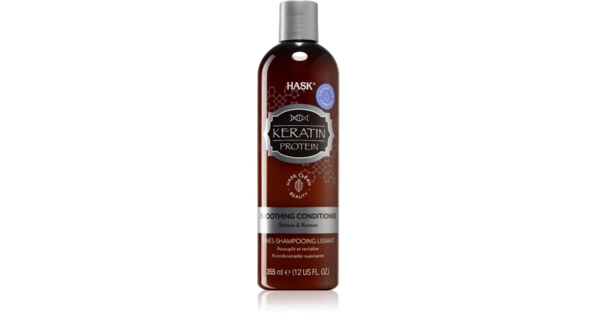 Hask Keratin Protein Balsamo Lisciante Per Capelli Rovinati, Trattati Chimicamente 355 Ml
