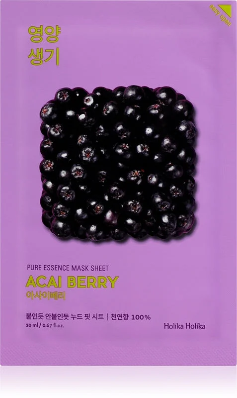 Holika Holika Pure Essence Acai Berry Maschera Viso Esfoliante In Tessuto 23 Ml