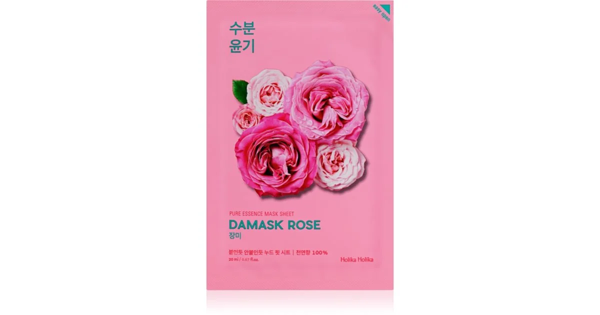 Holika Holika Pure Essence Mask Foglio Damascato Rosa 23 g