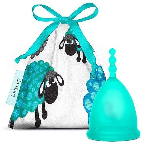 Coppetta mestruale, taglia L, blu