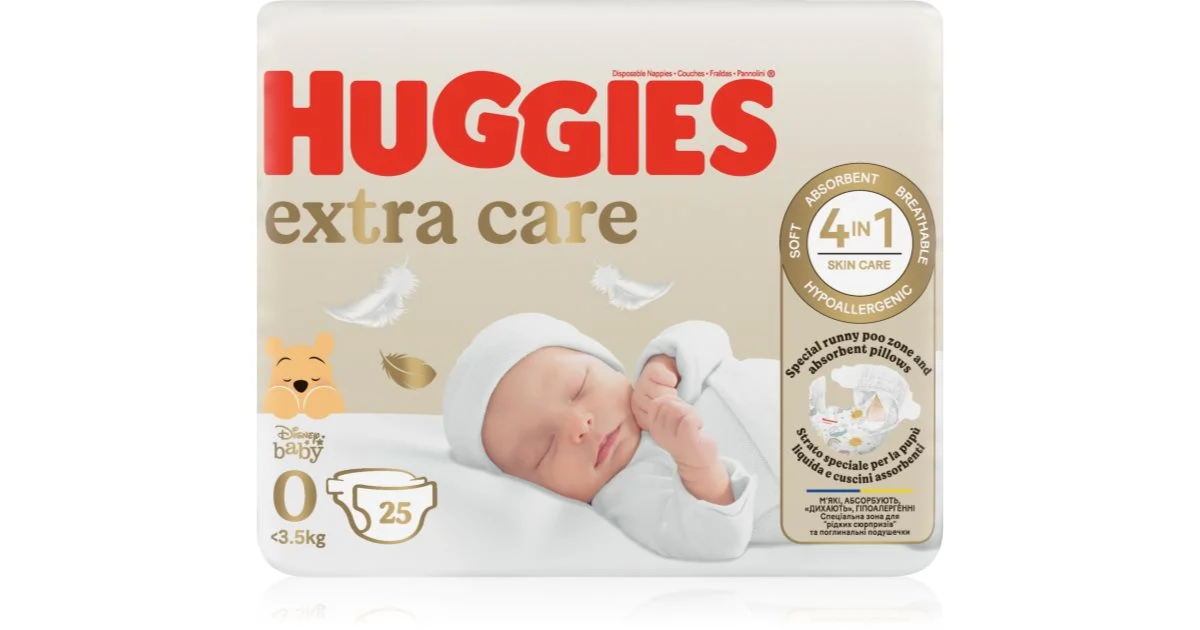 Huggies Extra Care Taglia 0 pannolino monouso <3.5 kg 25 pezzi