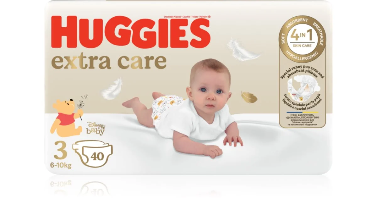 Huggies Extra Care Size 3 Pannolino Monouso 6-10 Kg 40 Pezzi