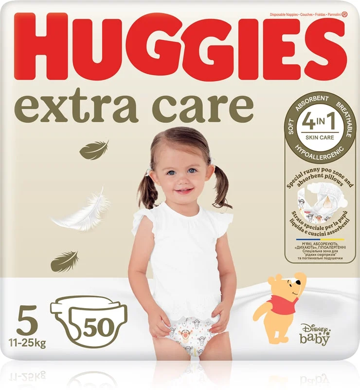 Huggies Extra Care Size 5 Pannolino Monouso 11-25 Kg 50 Pezzi