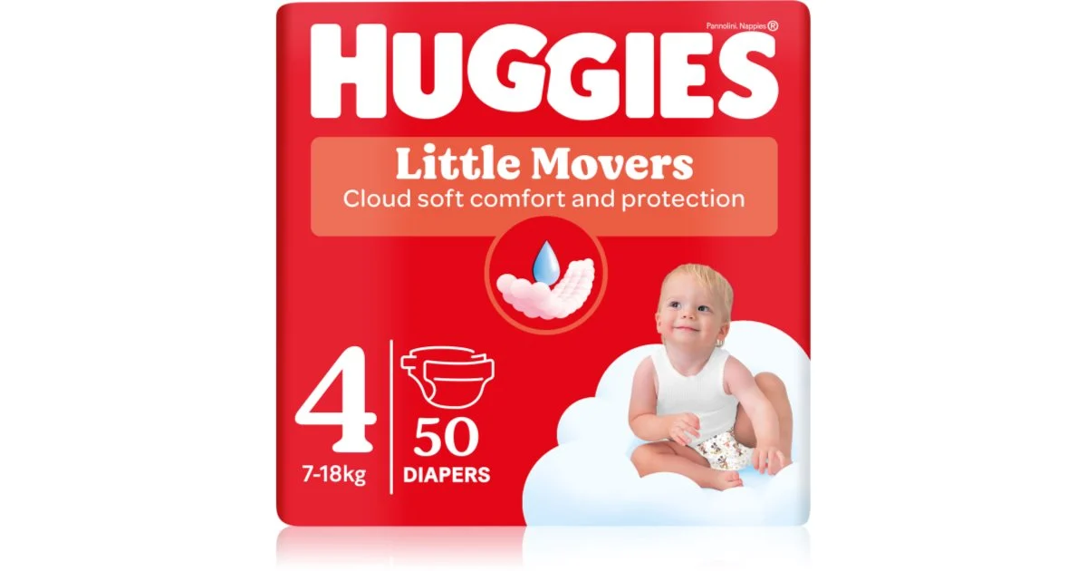 Huggies Little Movers Ultra Comfort pannolino monouso Jumbo 7-18 kg 50pezzi