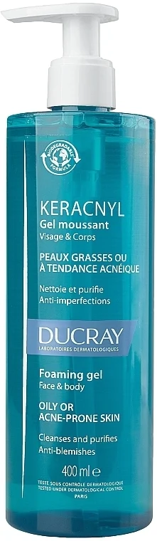 Gel detergente per pelli grasse inclini all'acne, con dosatore