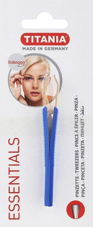 Pinzetta diritta, color oro, manici in plastica, 8,5 cm, 1061/G, blu