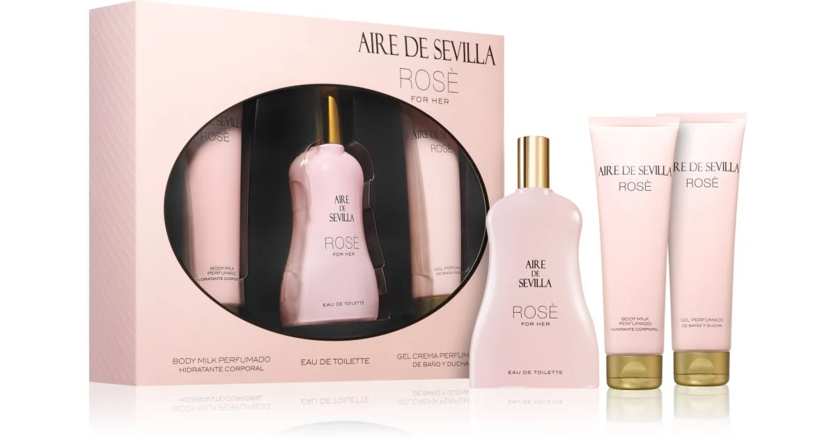 Instituto Español Aire De Sevilla Rose Confezione Regalo Da Donna Eau De Toilette Da Donna 100 Ml + Docciaschiuma Detergente 100 Ml + Latte Corpo Effetto Seta 100 Ml