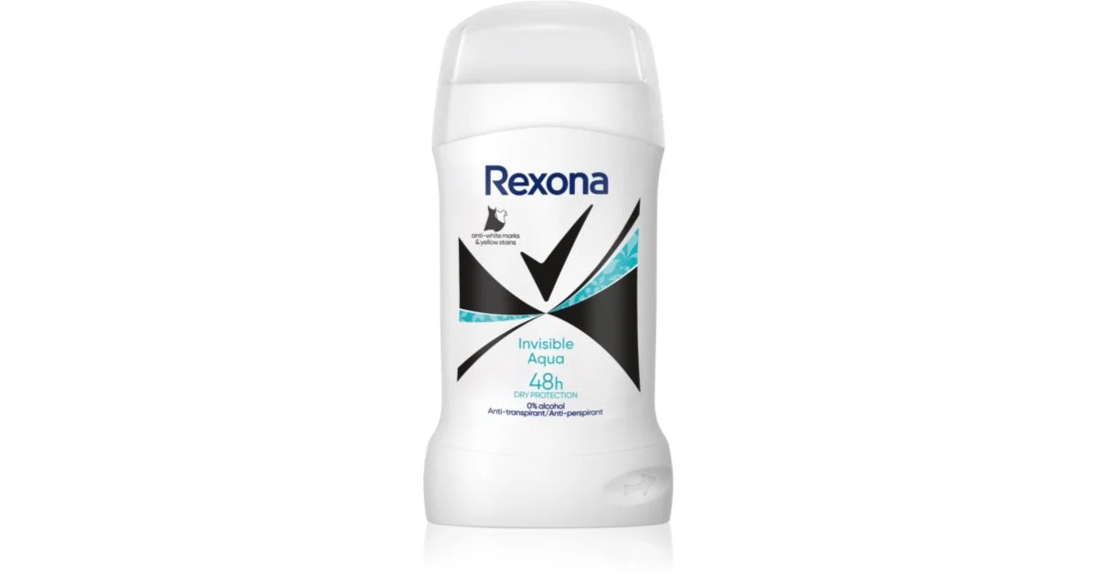 Rexona Invisible Aqua antitraspirante solido contro le macchie bianche 50 ml