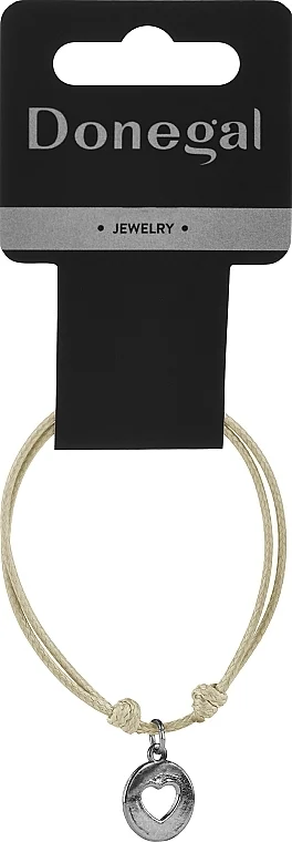 Bracciale con ciondolo "Then", 6413, beige con cuore