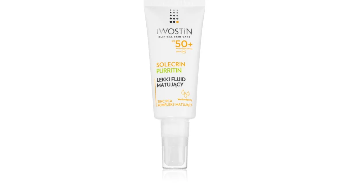 Iwostin Solecrin lozione opacizzante per pelli grasse con tendenza all'acne SPF 50+ 40 ml