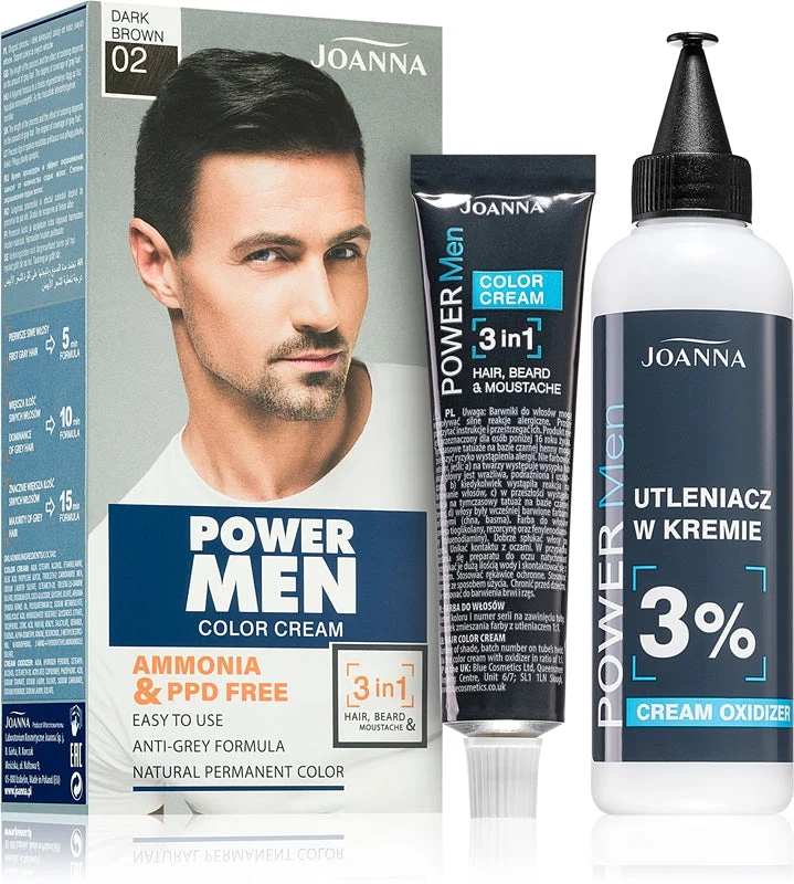 Joanna Power tinta per capelli per uomo colore castano scuro