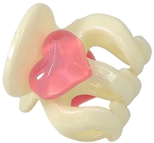 Pinza capelli con cuore, beige