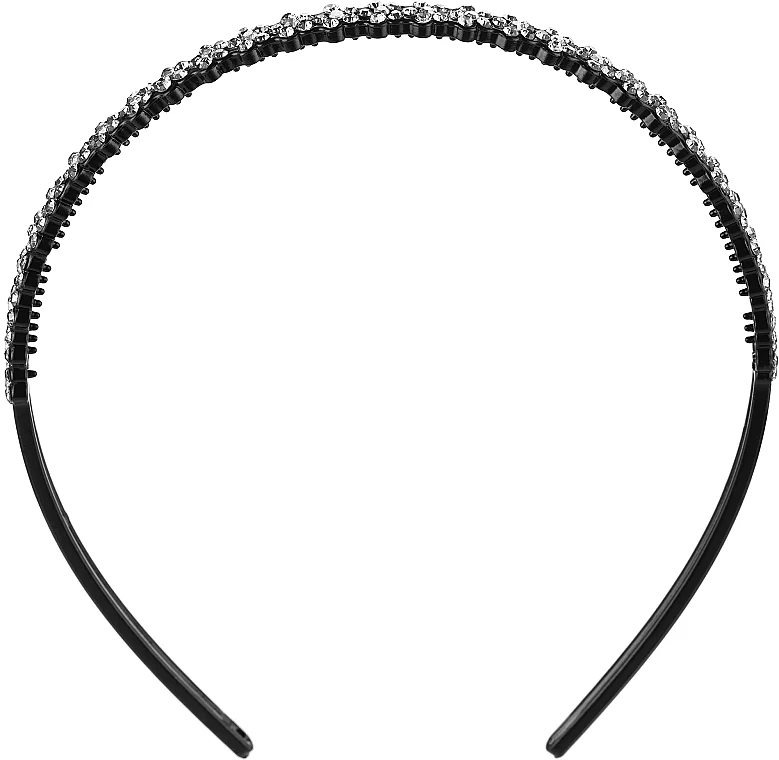 Cerchietto per capelli, 24511+1, con pietre argentate