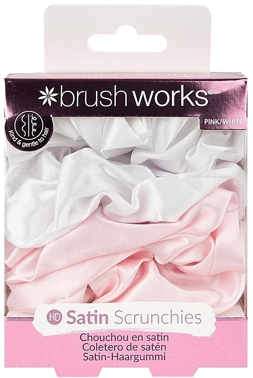 Elastici capelli in raso, rosa e bianco, 4 pz.