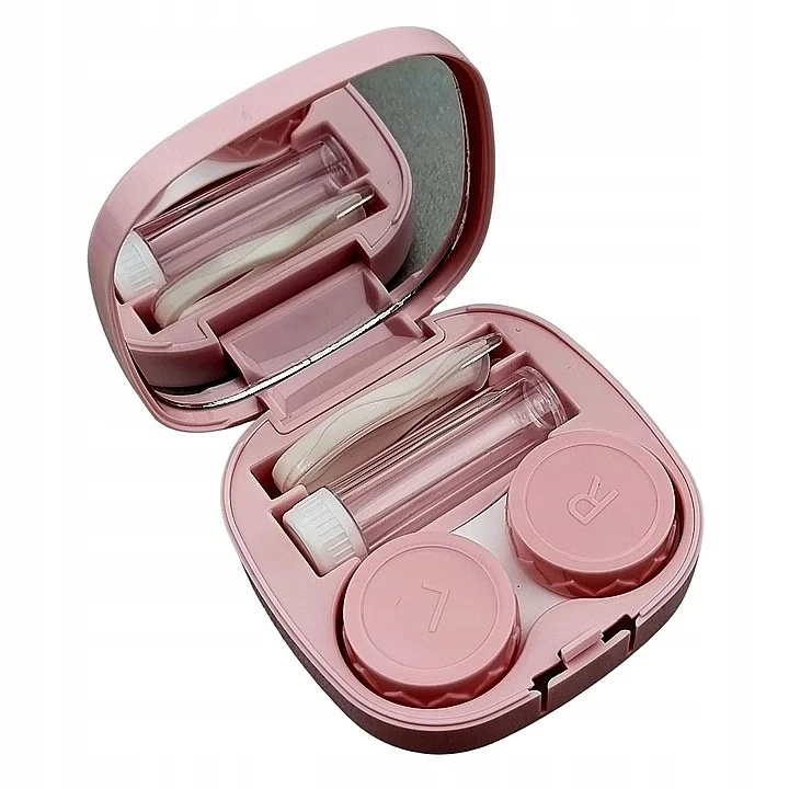 Set da viaggio per lenti a contatto 5 in 1, rosa