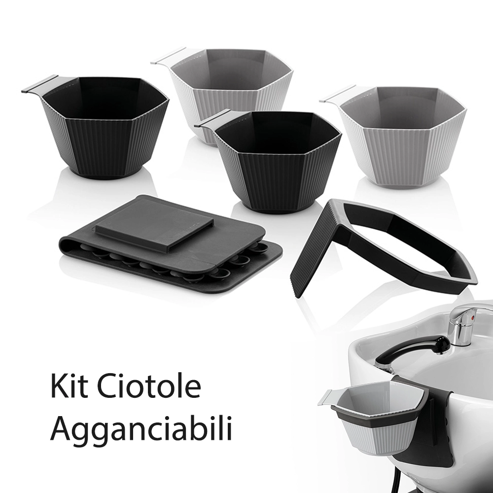 Salon Toning Station SALONXPRO – Kit Ciotole Colore Agganciabili per Lavabo Parrucchiere