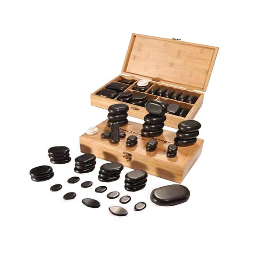 Kit 45 Pietre Basalto per Massaggio Hot Stone Professionale