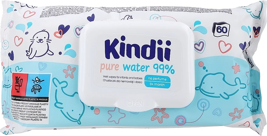 Salviettin umidificate per bambini, 60 pz