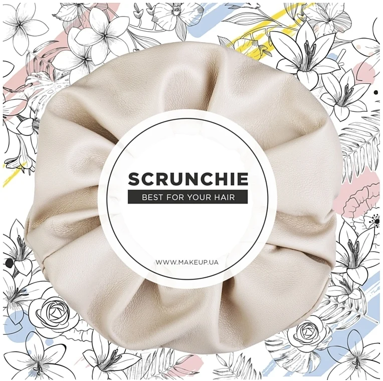 Elastico per capelli in eco pelle, beige"Faux Leather Classic"