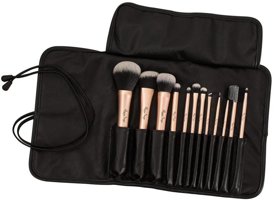 Set pennelli in custodia nera, 12 pz