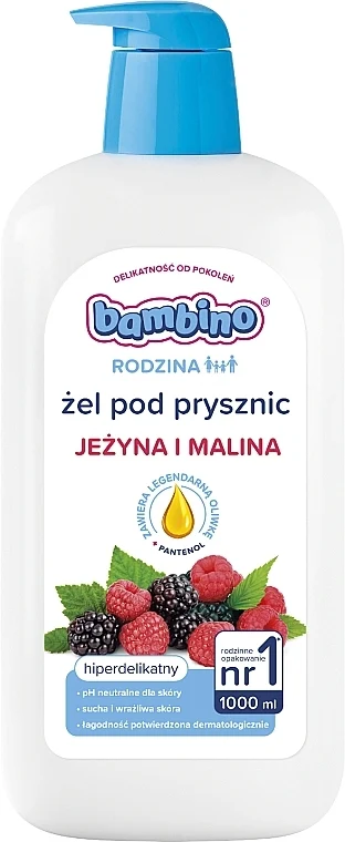 Gel doccia al profumo di mora e lampone