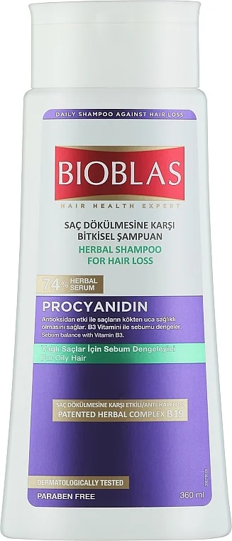 Shampoo per capelli grassi con procianidina