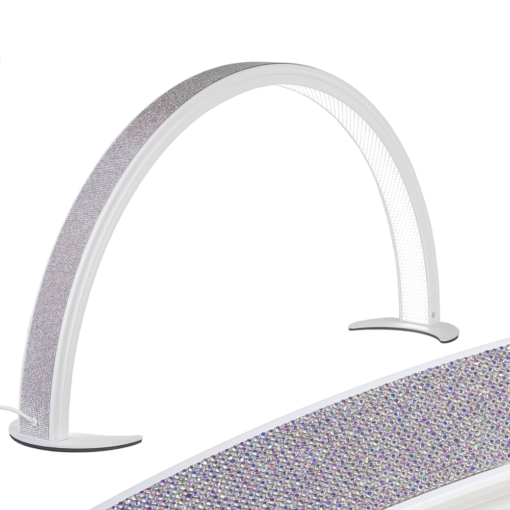 Lampada LED ad Arco Professionale in Alluminio Glitterato per Estetiste e Onicotecniche