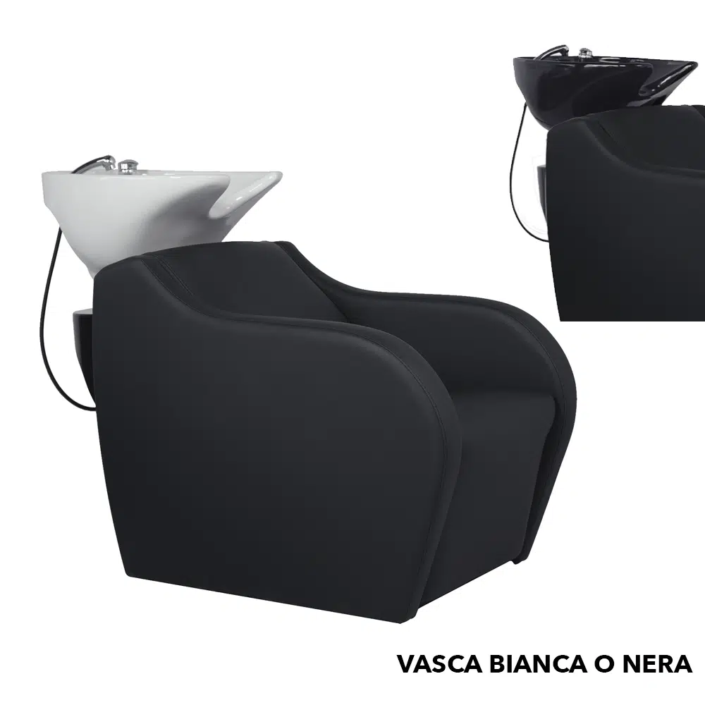 Lavatesta per parrucchiere vasca bianca o nera Wisp Mudi