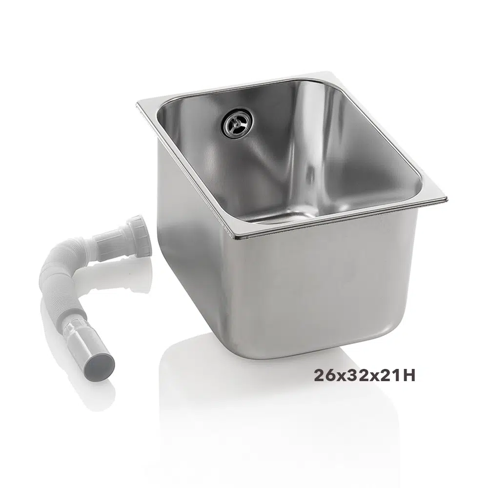LAVABO VASCA DA INCASSO IN ACCIAIO INOX PER MOBILE PARRUCCHIERE O ESTETISTA
