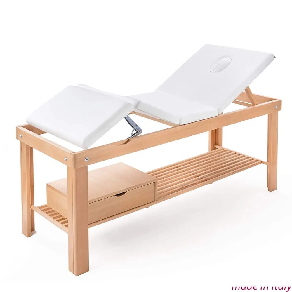 LETTINO IN LEGNO PER MASSAGGI 3 SNODI PER CENTRO ESTETICO SPA CENTRO BENESSERE ITALIANO