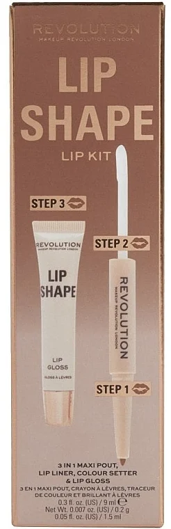 Makeup Revolution Lip Shape Chauffeur Nude (lip/liner/0.2g + colour/setter/1.5ml + lip/gloss/9ml)