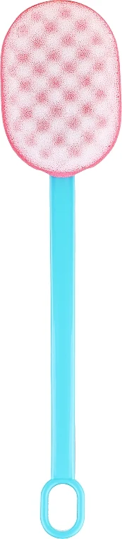 Spugna doccia con manico, blu con rosso
