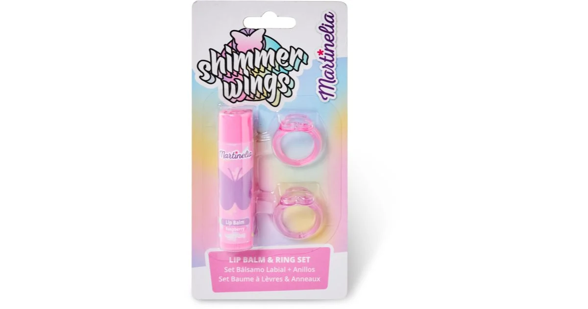 Martinelia Shimmer Wings set per bambini balsamo labbra + anello 2 pezzi