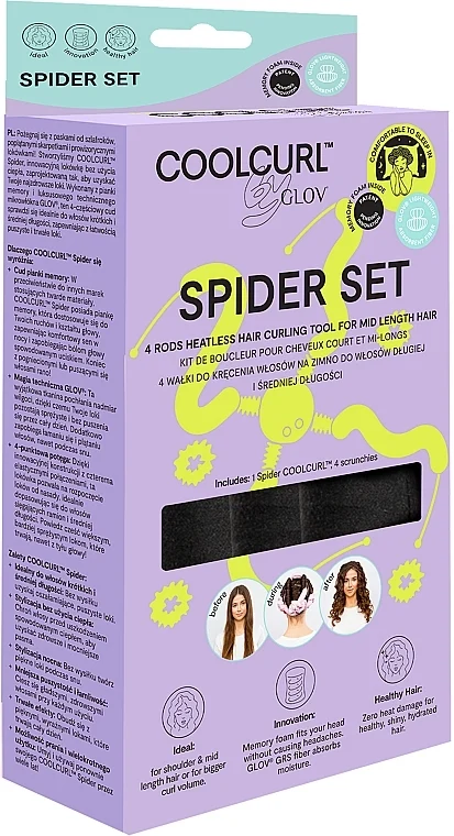 Bigodini multi-asta per arricciare i capelli, neri