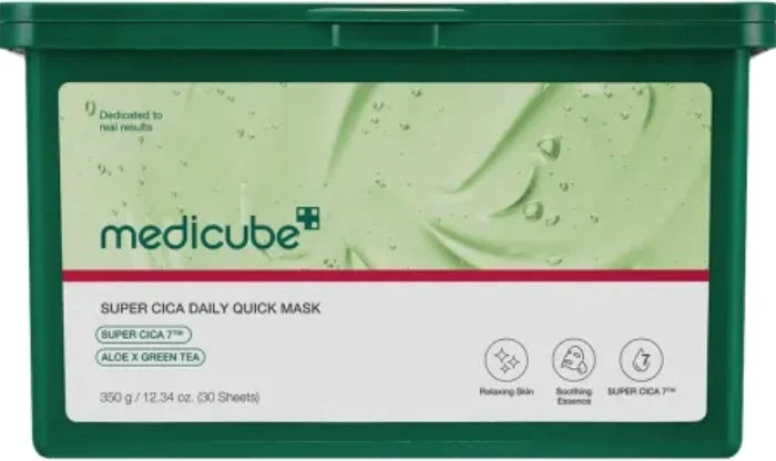 Medicube Maschera viso lenitiva Super Cica (Daily Quick) 30 pezzi