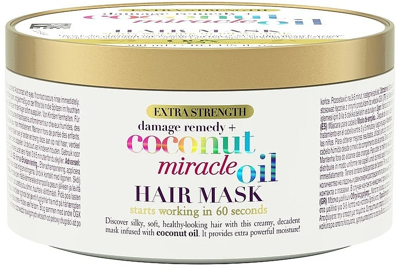 Maschera con olio di cocco per capelli danneggiati