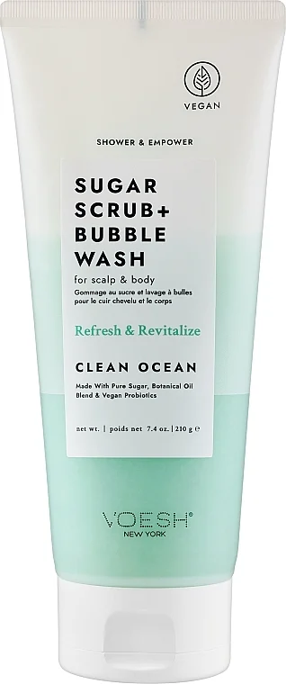 Scrub allo zucchero per cuoio capelluto e corpo "Clean Ocean"