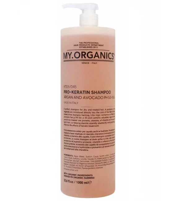 My.Organics Pro-Keratin Shampoo Argan & Avocado pH 5.0–5.5 1000 ml